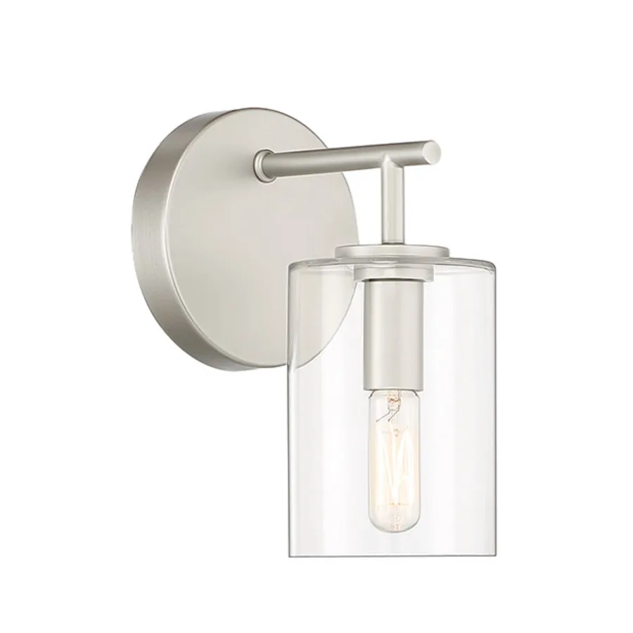 Hailie 9" Tall Bathroom Sconce with Clear Glass Shade