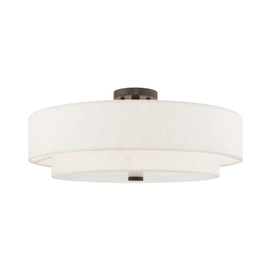 Meridian 5 Light Flush Mount Drum Ceiling Fixture