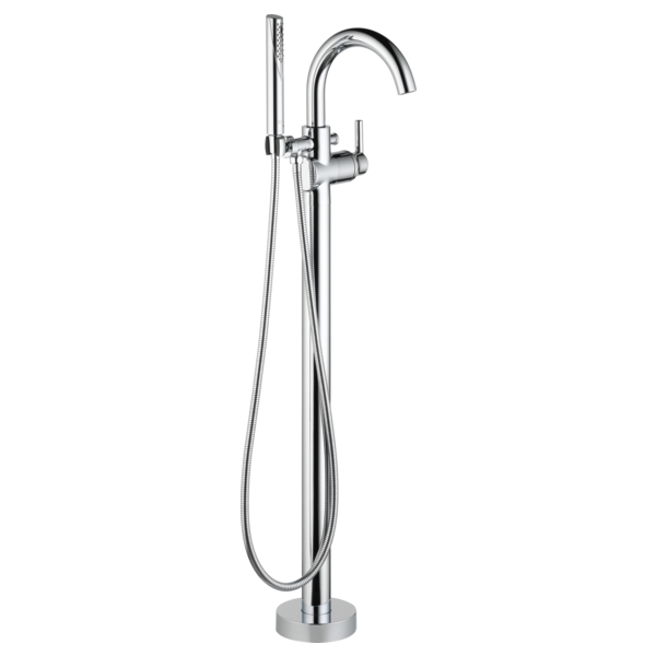 Delta Trinsic®: Single Handle Floor Mount Tub Filler Trim with Hand Shower