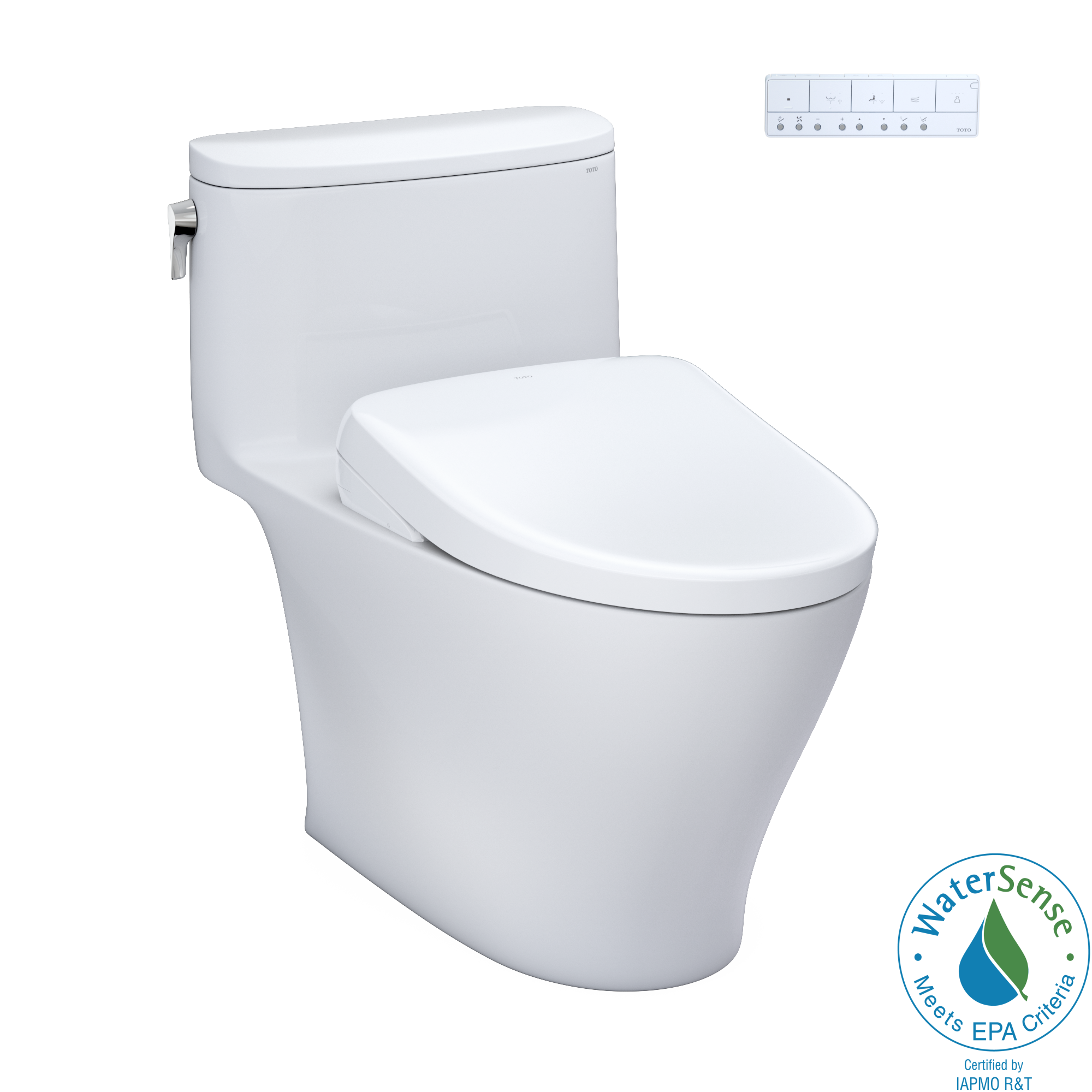 TOTO WASHLET+ Nexus One-Piece Elongated 1.28 GPF Toilet with Auto Flush S7A Contemporary Bidet Seat, Cotton White 