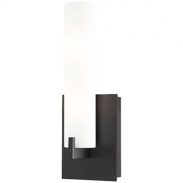 Tube 2-Light Wall Sconce with Etched White Glass Shade