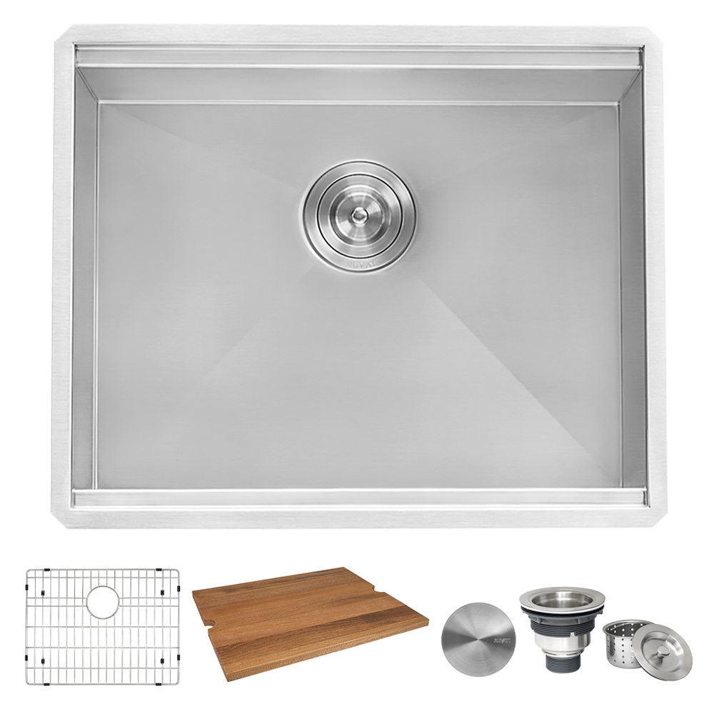 Ruvati 21" Workstation Bar Prep Sink Undermount 16 Gauge Ledge Stainless Steel Single Bowl