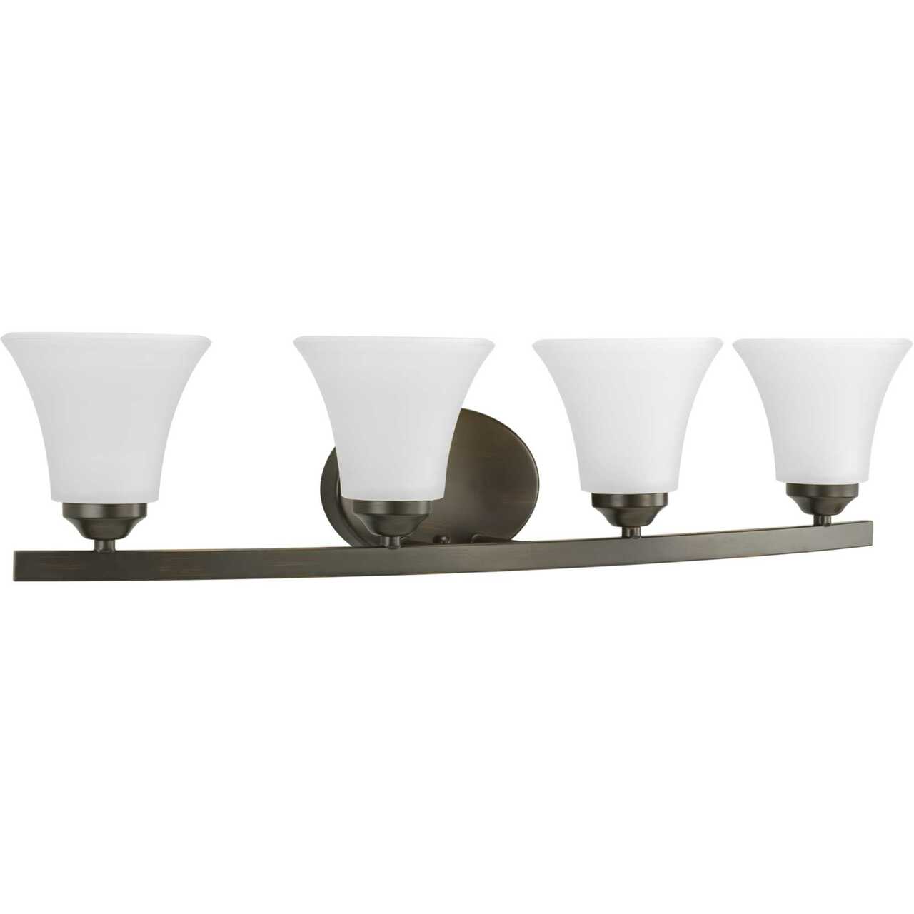 Adorn Collection Four-Light Antique Bronze Etched Glass Traditional Bath Vanity Light (P2011-20W)