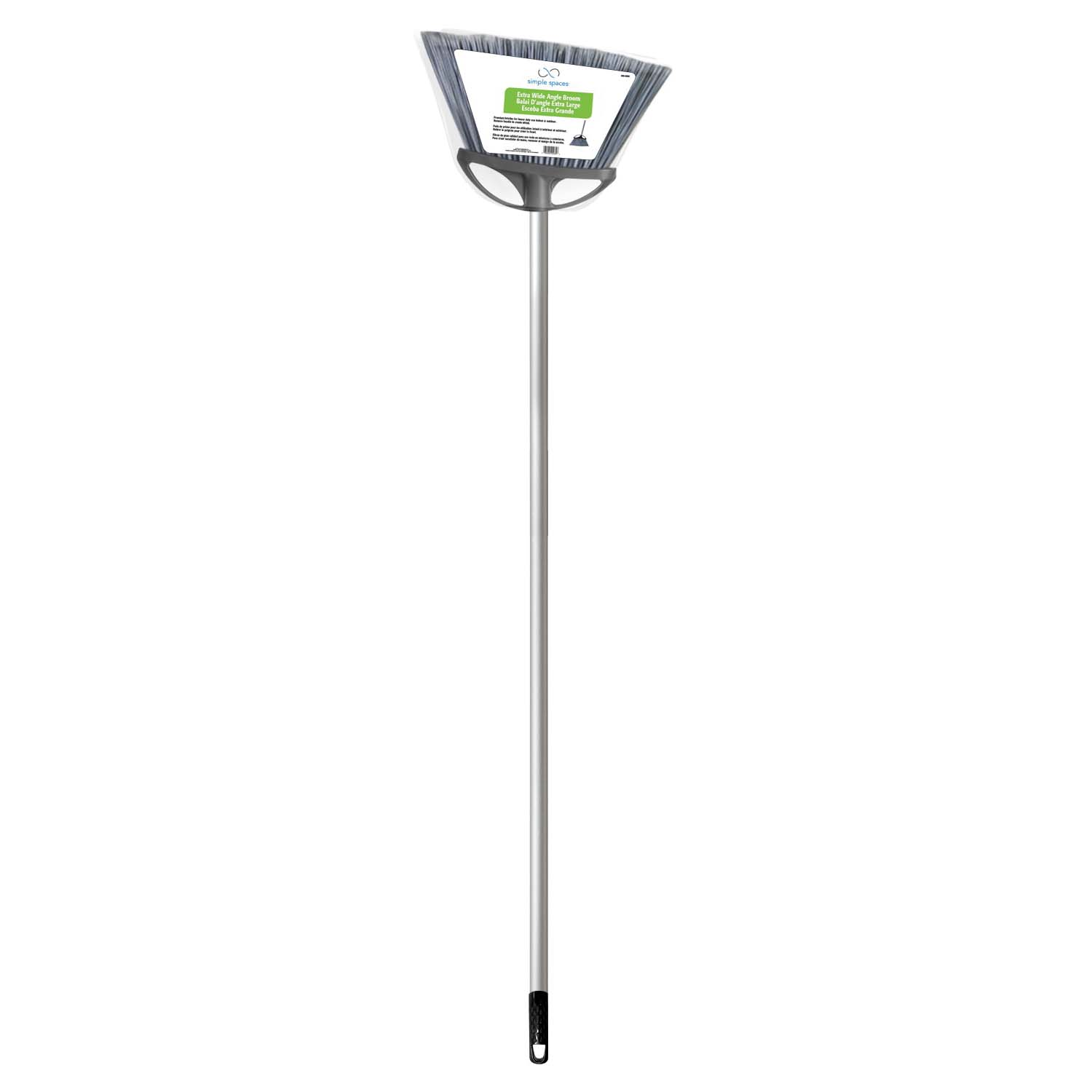 Angle Broom, 13 in Sweep Face, 6 in L Trim, Recycle Polypropylene Bristle, Black Bristle, Metal Handle (broom)