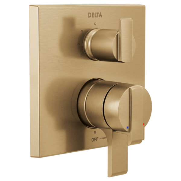 Delta Ara®: Angular Modern Monitor® 17 Series Valve Trim with 3-Setting Integrated Diverter