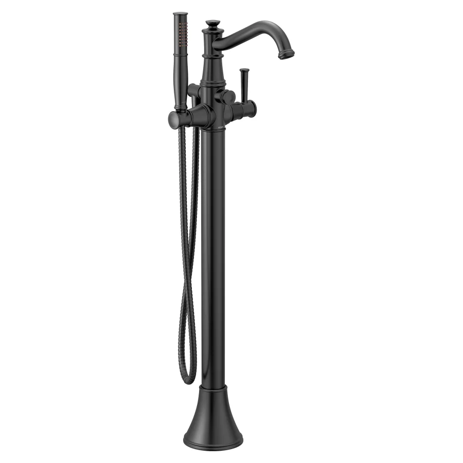 Belfield Floor Mounted Tub Filler with Built-In Diverter - Includes Hand Shower