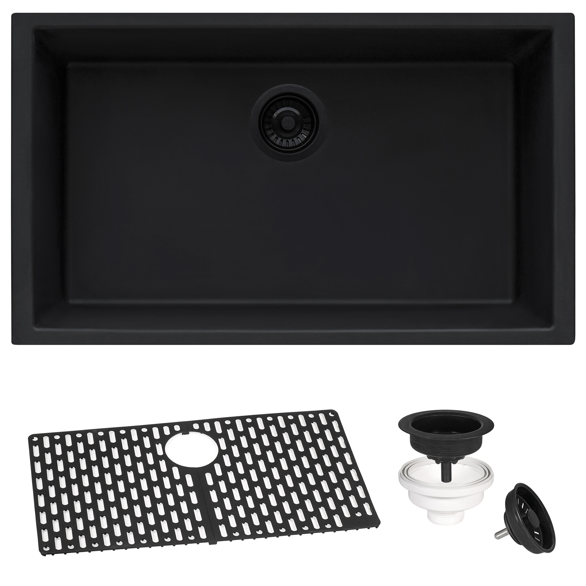 Ruvati 33 x 19 inch Granite Composite Undermount Single Bowl Kitchen Sink