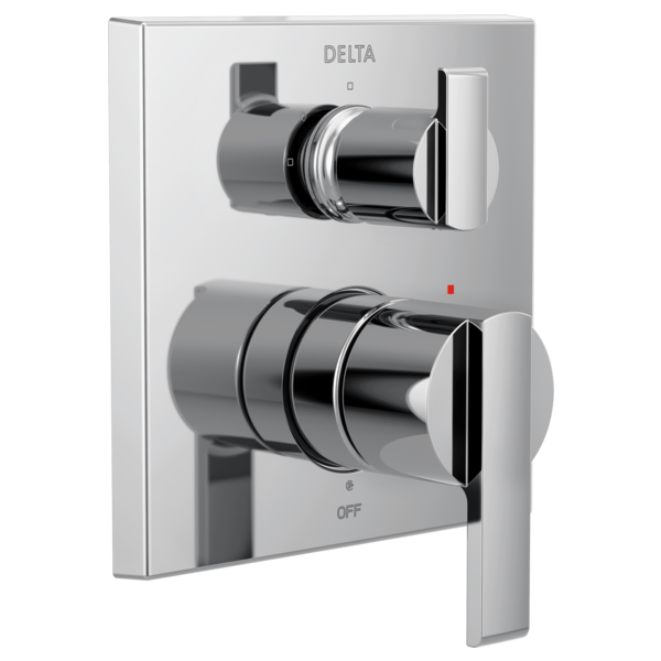 Delta Ara®: Angular Modern Monitor® 14 Series Valve Trim with 3-Setting Integrated Diverter