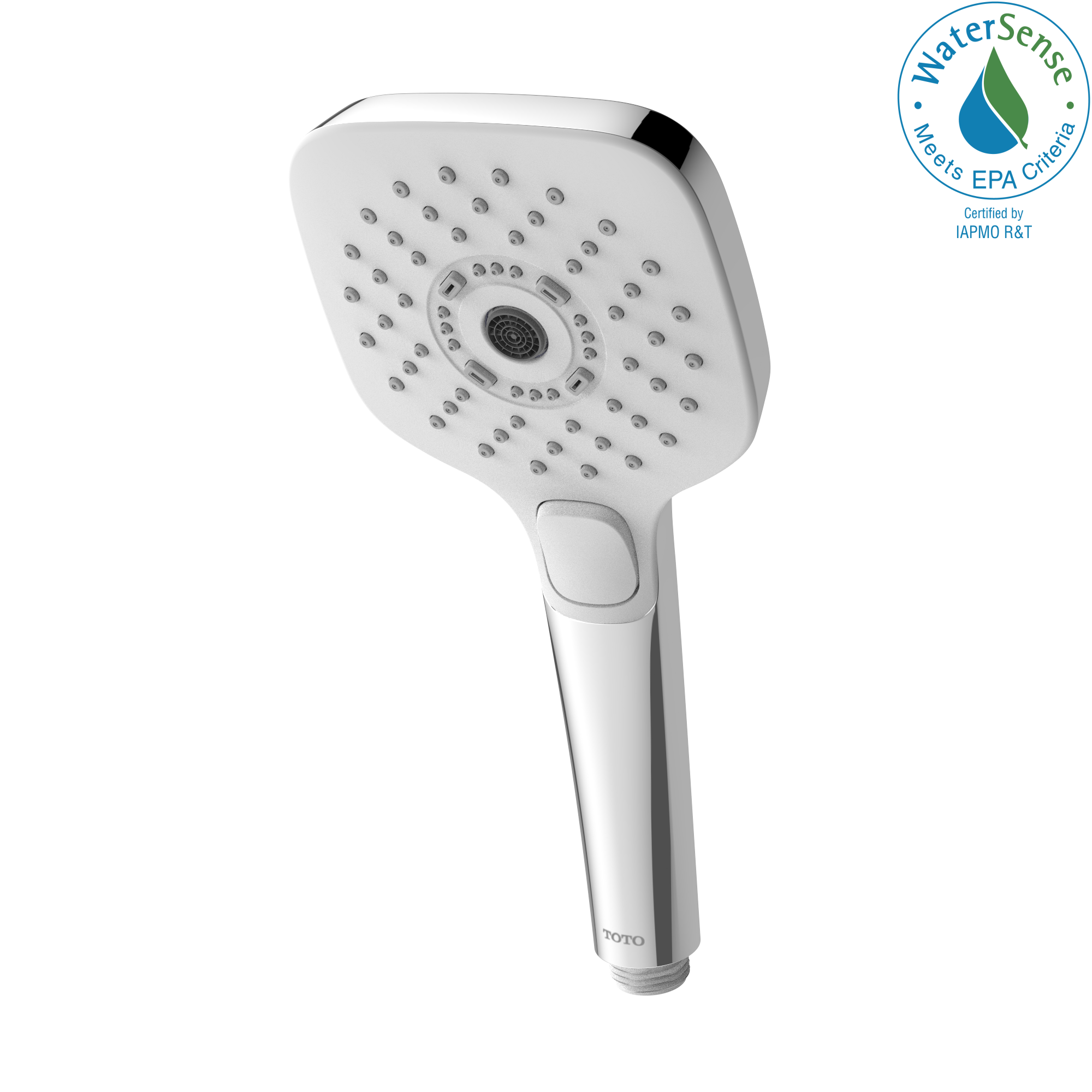 TOTO G Series 1.75 GPM Multifunction 4 inch Square Handshower with ACTIVE WAVE, COMFORT WAVE, and WARM SPA, Polished Chrome 
