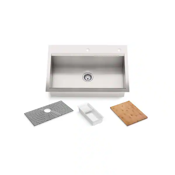 Task™ 33" top-/undermount single-bowl workstation kitchen sink