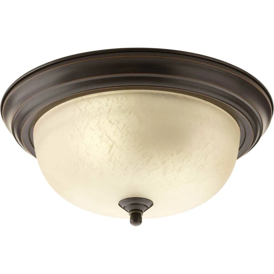 13-1/4" Two Light Flush Mount Ceiling Fixture