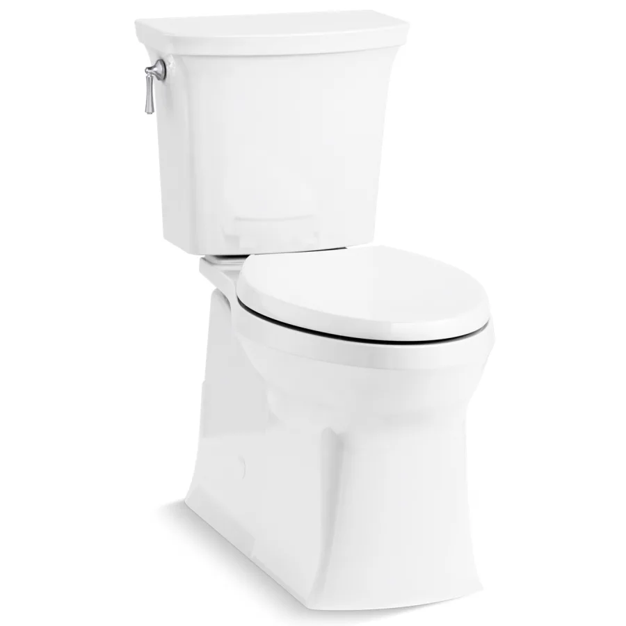 Corbelle Two-piece elongated toilet with skirted trapway, 1.28 gpf