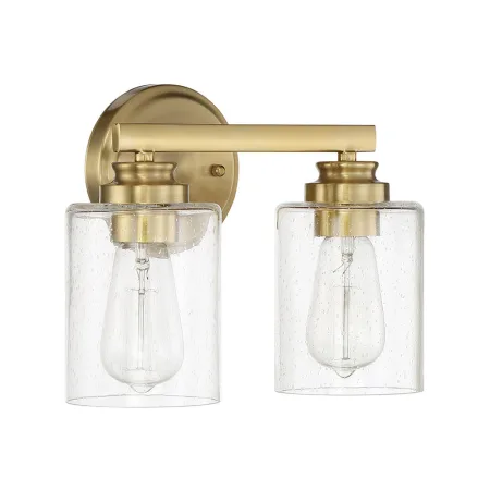 Bolden 2 Light 11" Wide Bathroom Vanity Light with Seedy Glass Shades