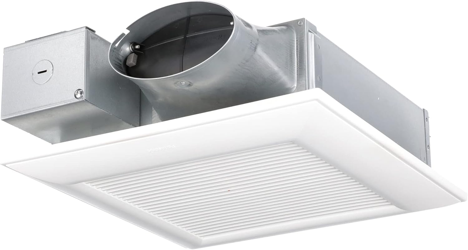 WhisperValue Ceiling/Wall Mount Bathroom Exhaust Fan with Humidity Sensor, 50-80-100 CFM