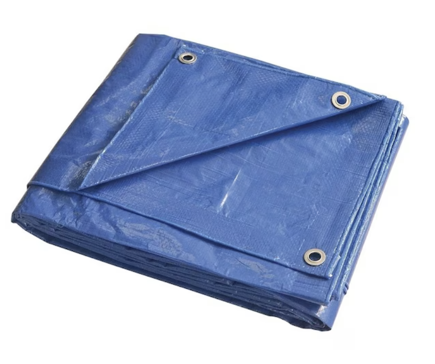 Tarpaulin, 5 mil Thick, Polyethylene, Blue