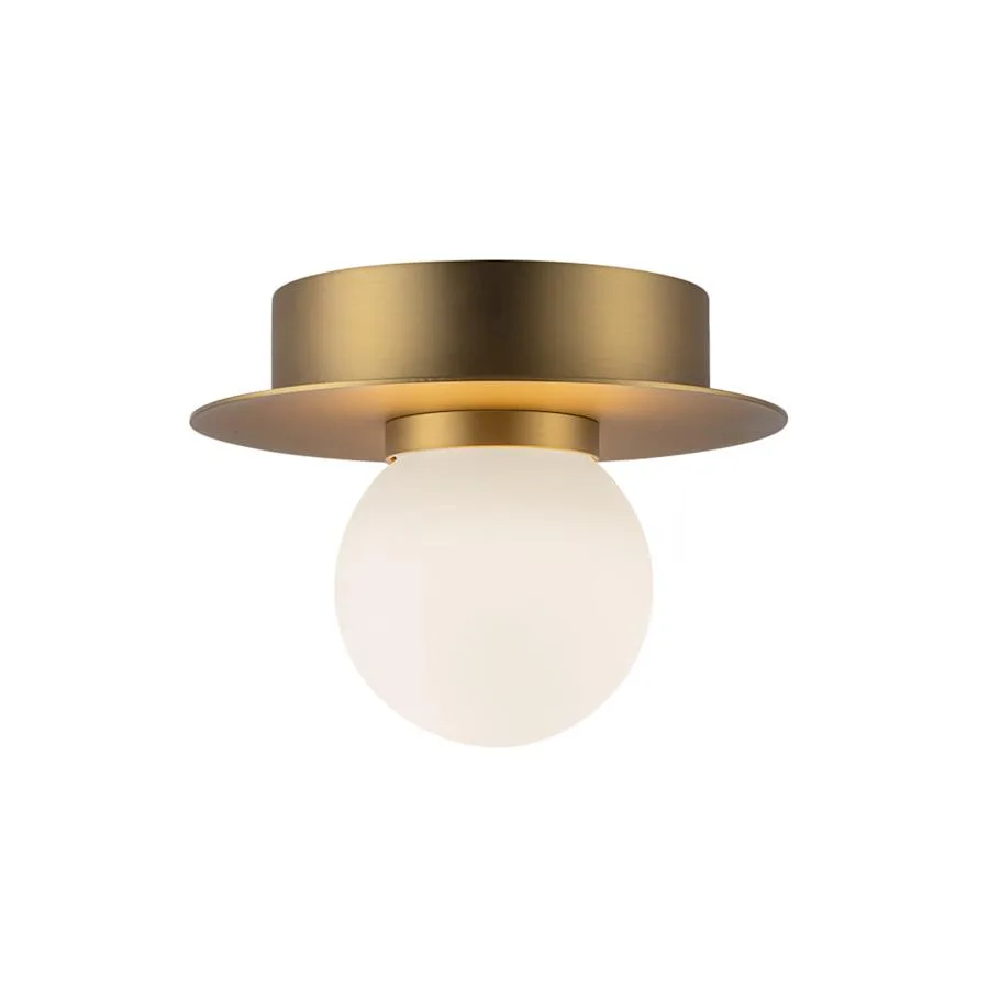 Elixir 6" Wide LED Flush Mount Globe Ceiling Fixture with Opal Glass Shade