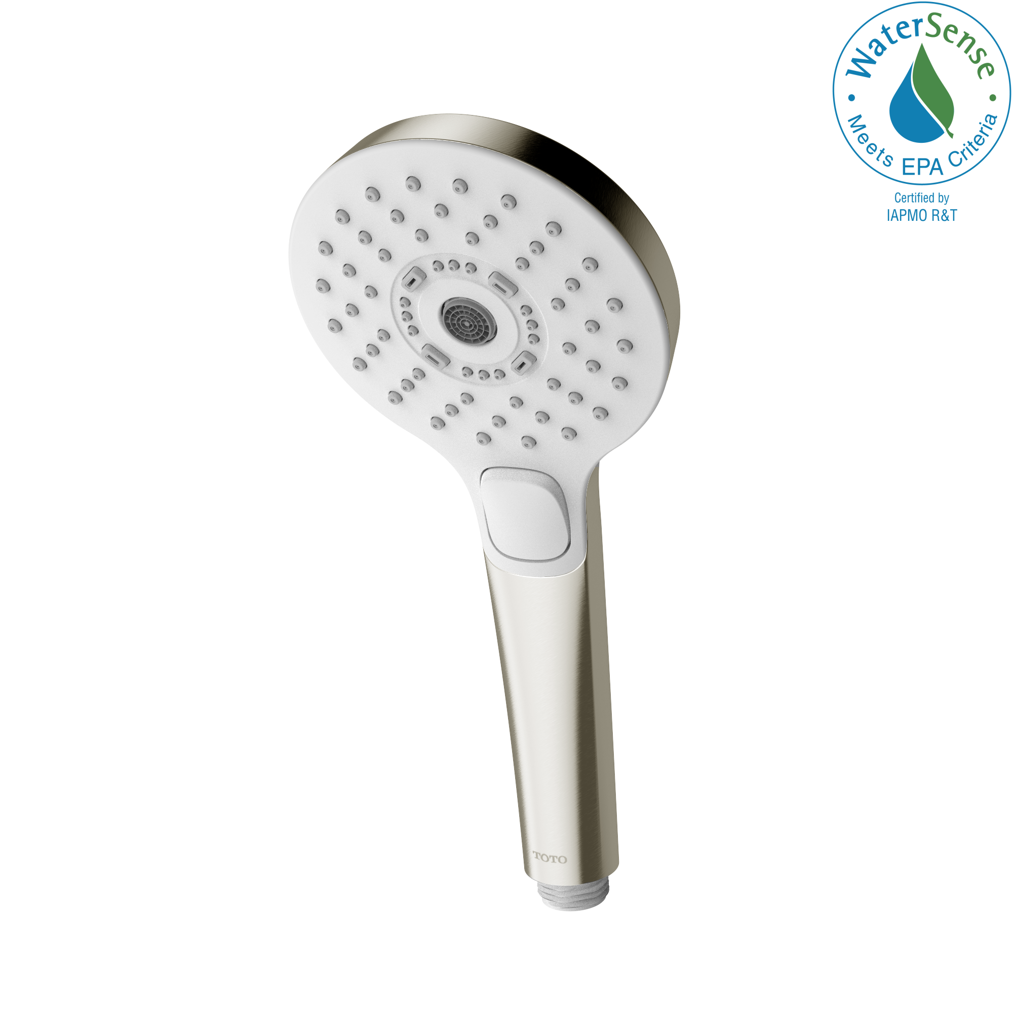 TOTO G Series 1.75 GPM Multifunction 4 inch Round Handshower with ACTIVE WAVE, COMFORT WAVE, and WARM SPA, Brushed Nickel 