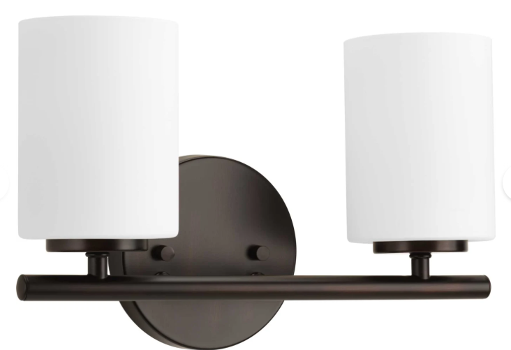 Replay 2 Light 13" Wide Bathroom Vanity Light with Etched Glass Shades