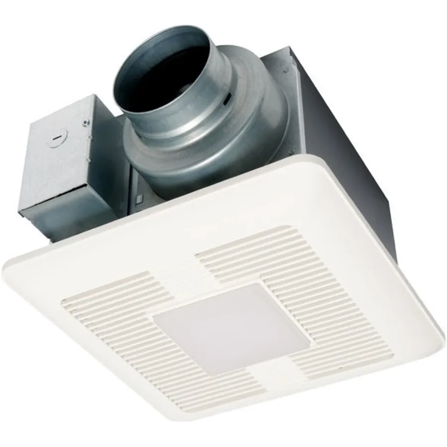 110 CFM 0.4 Sones Ceiling Mounted LED Lit Exhaust Fan with Whisper Ceiling Technology