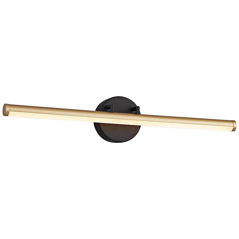 Fianco 24 1/2" Wide Brass and Black Linear LED Bath Light