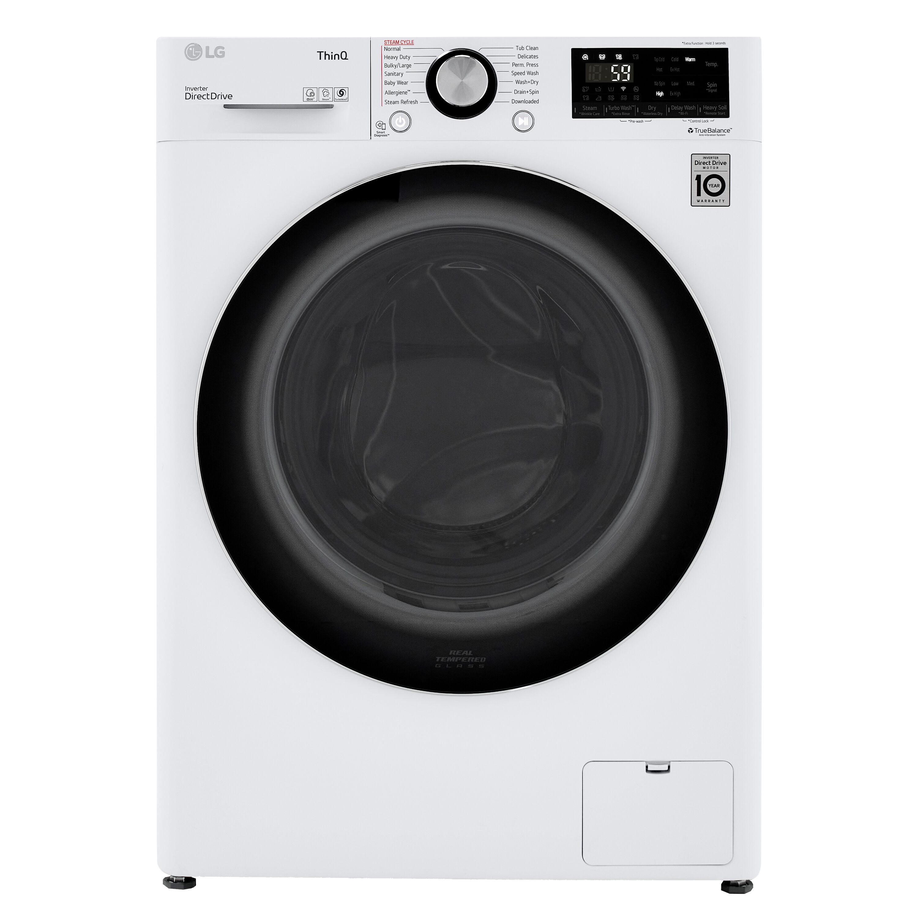 LG 2.4-cu ft Capacity White Ventless All-In-One Washer Dryer Combo