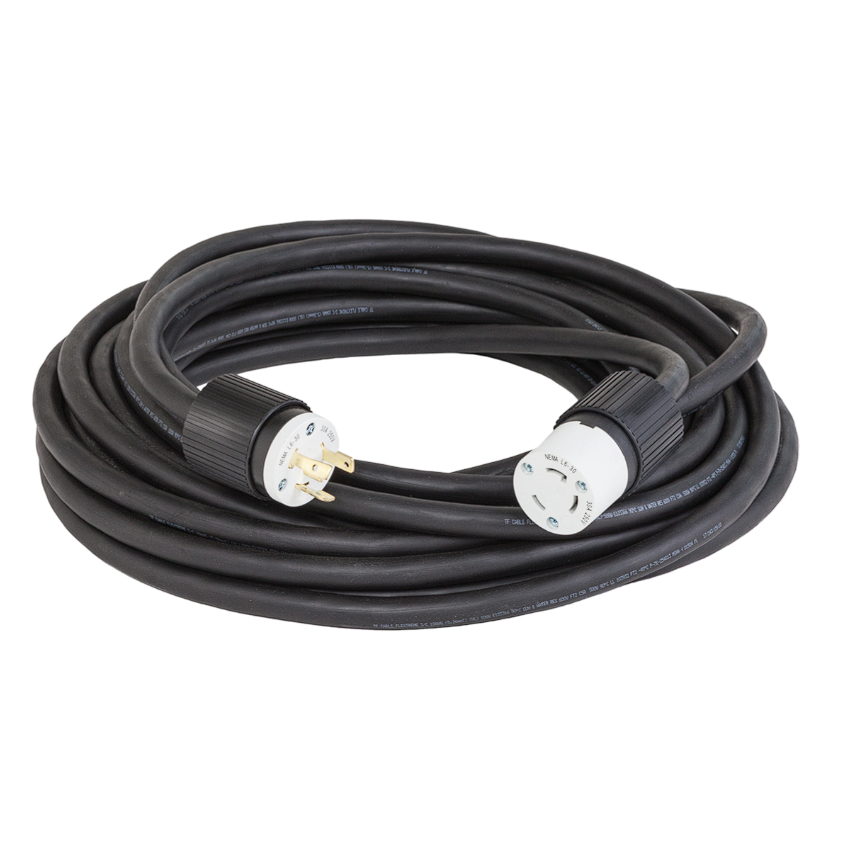 100' 10/3 Twist Lock STOW Black Locking Ext Cord 250V