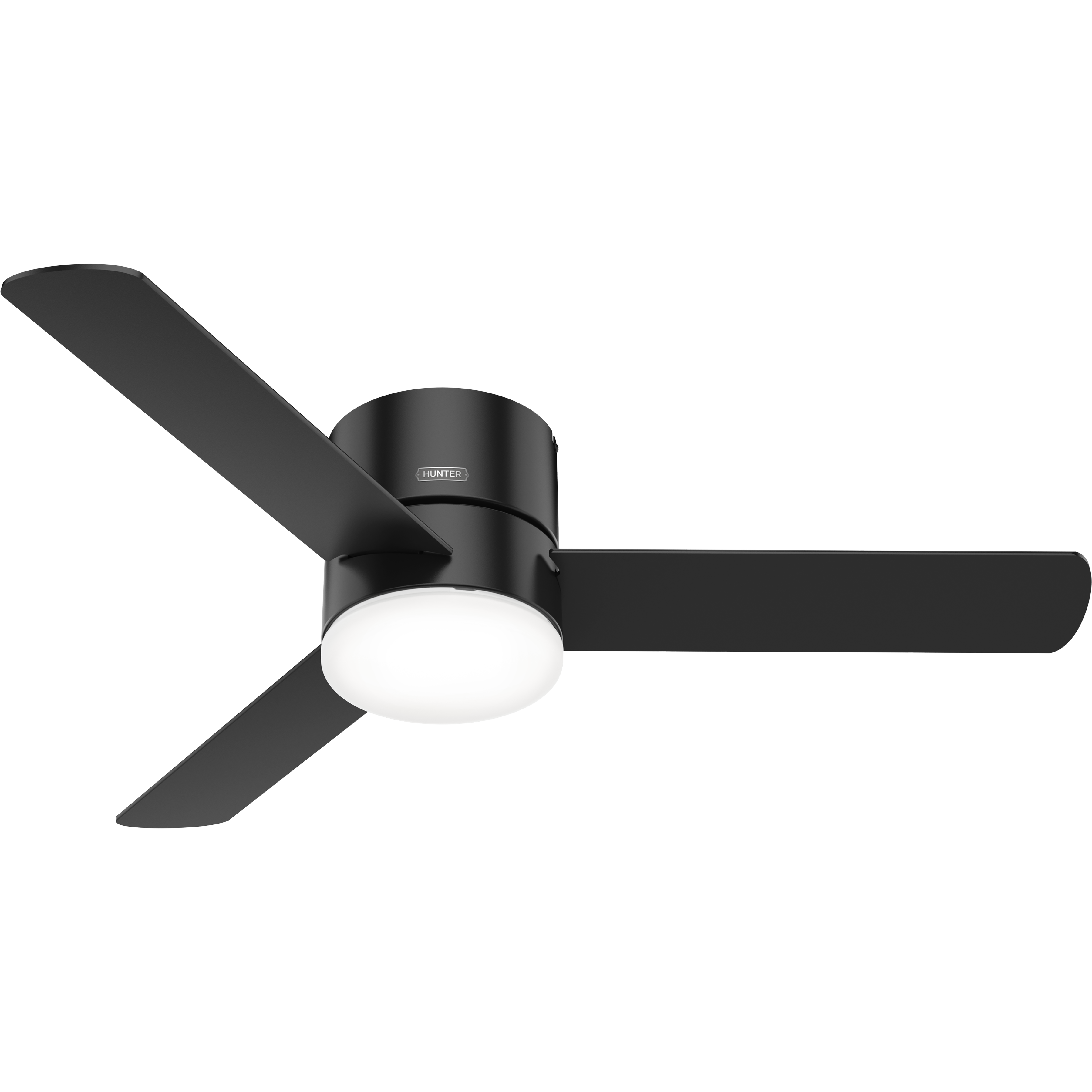 52 inch Minimus Matte Black Low Profile Ceiling Fan with LED Light Kit and Handheld Remote