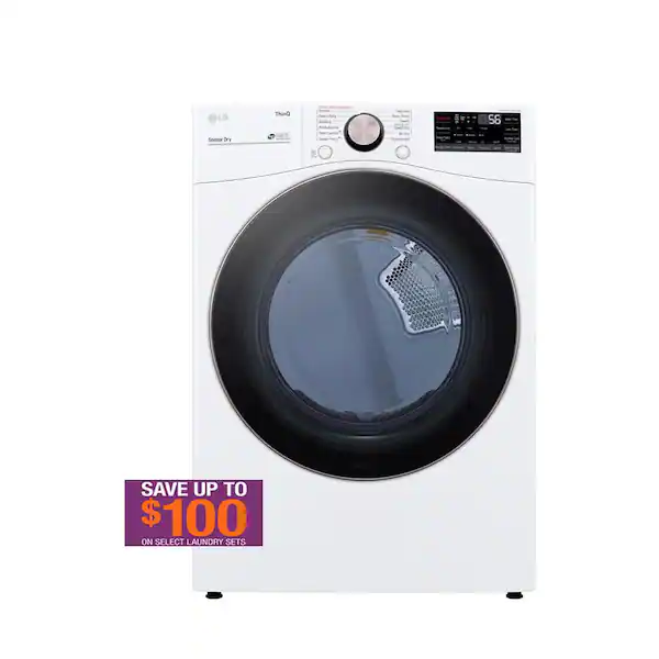 7.4 cu. ft. Large Capacity Front Load Electric Dryer - White