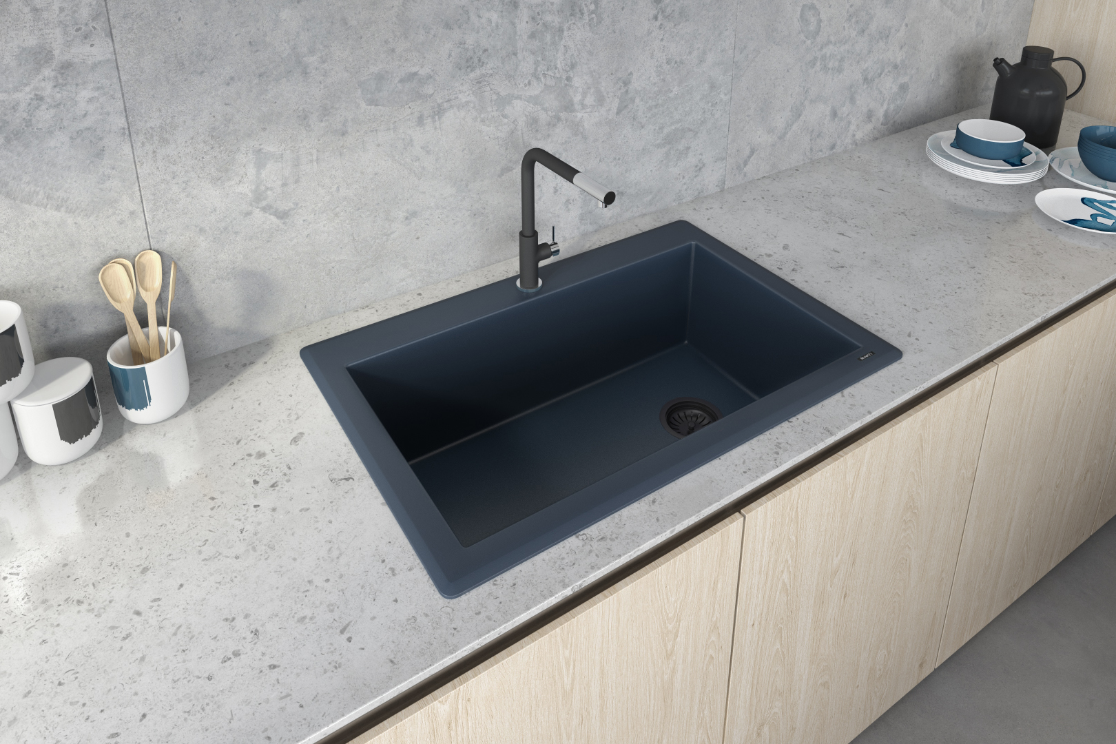 Ruvati 33 x 22 inch Granite Composite Drop