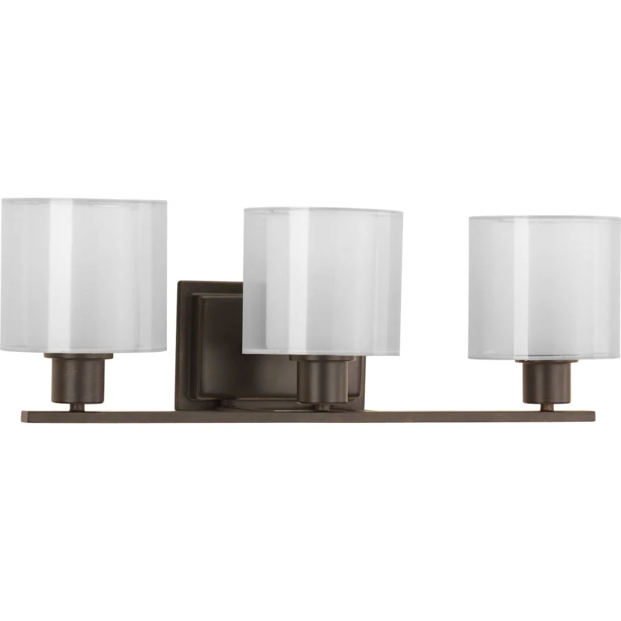 Invite 3 Light Bathroom Vanity Light with Mylar Shades - 24" Wide