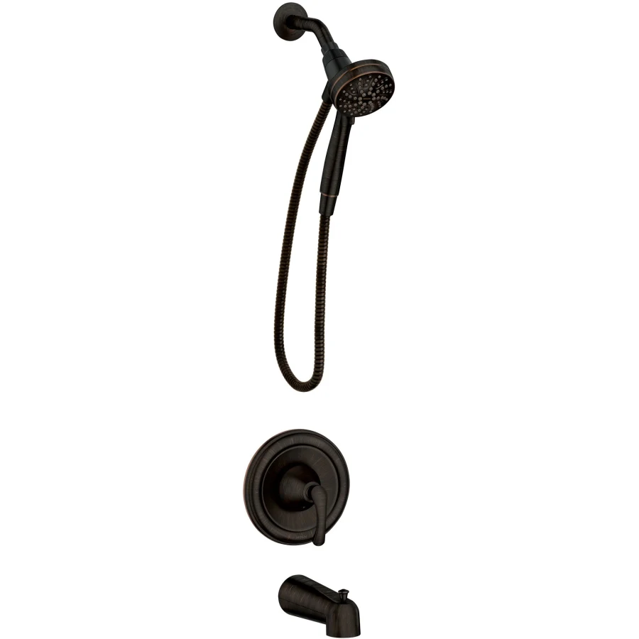 Tiffin Tub and Shower Trim Package with 1.75 GPM Multi Function Magnetix Docking Shower Head and Posi-Temp Technology