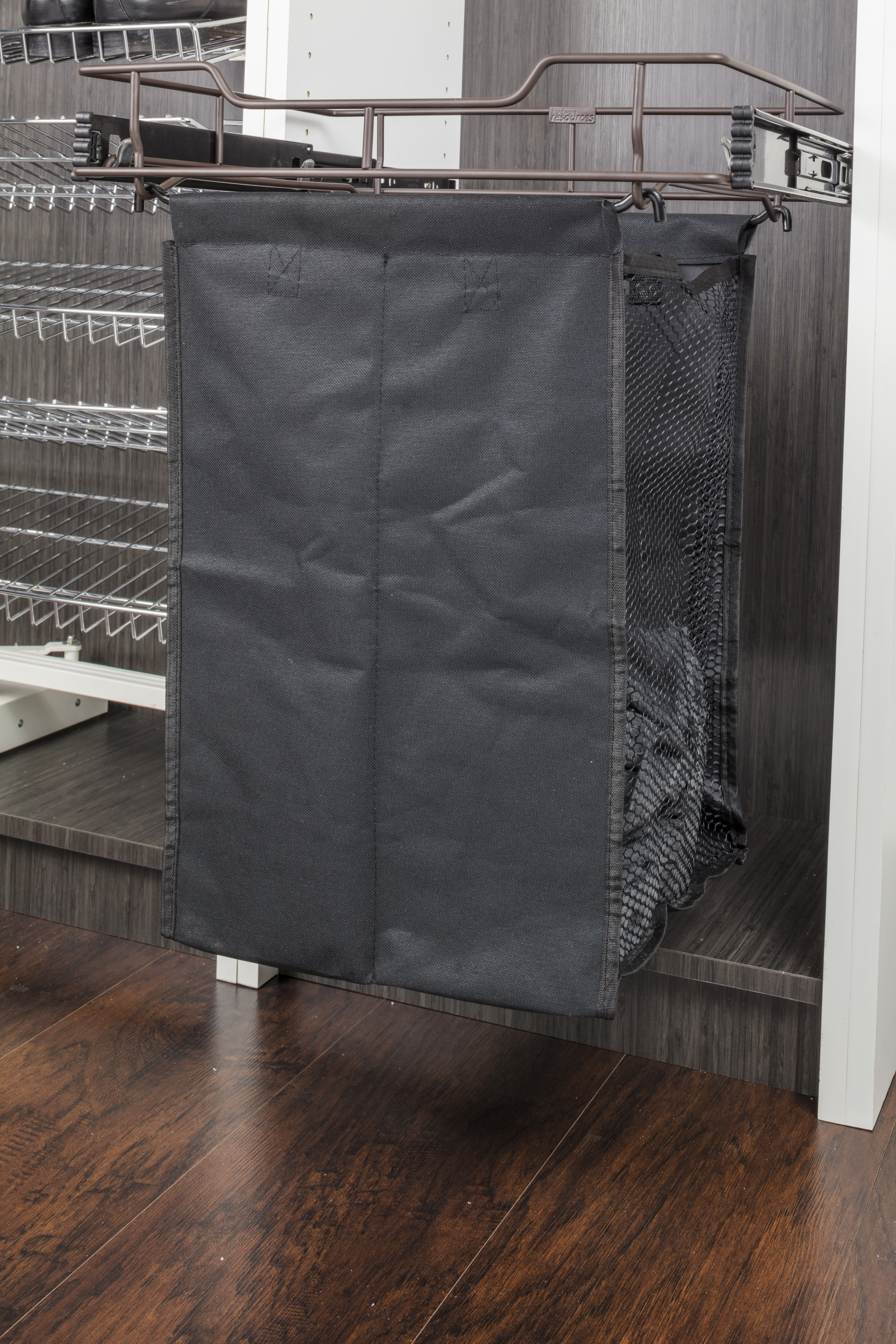 Dark Bronze 14" Deep Pullout Canvas Hamper with Removable Laundry Bag