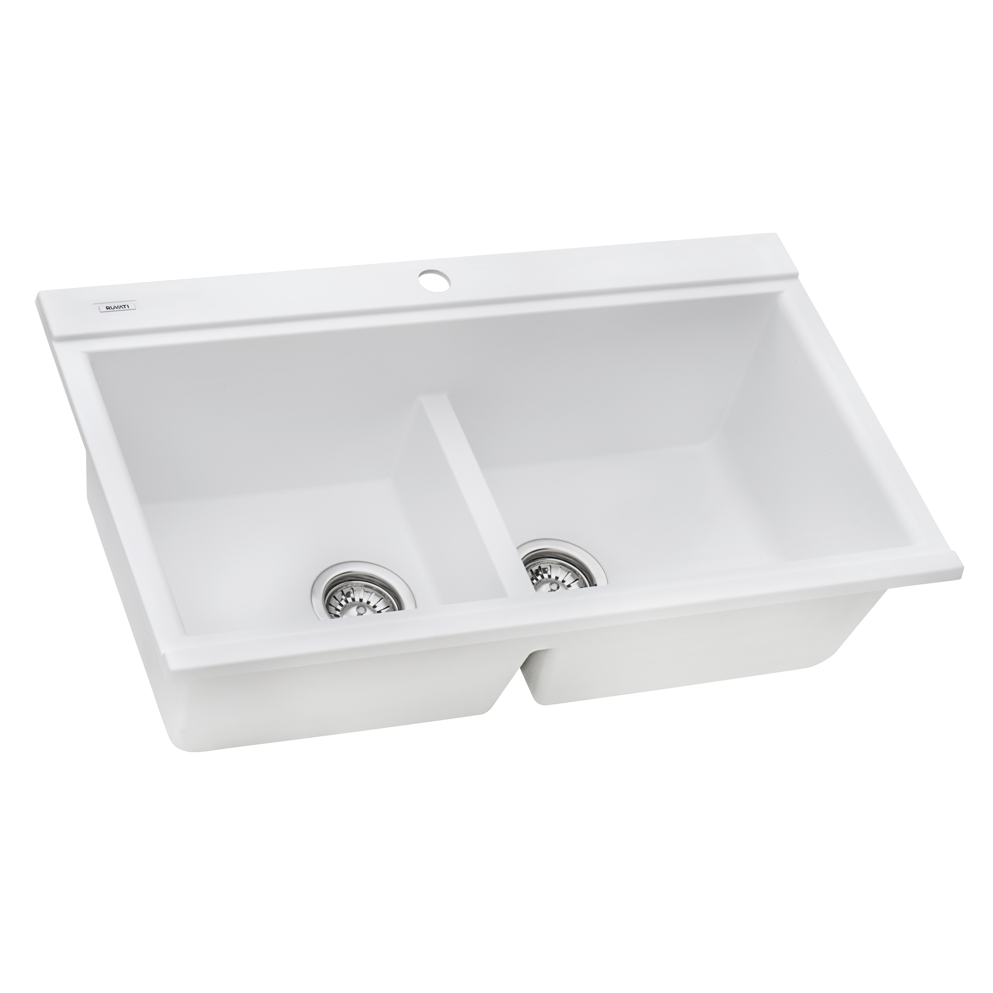 Ruvati 34 inch epiGranite Topmount Workstation Ledge Granite Composite Kitchen Sink