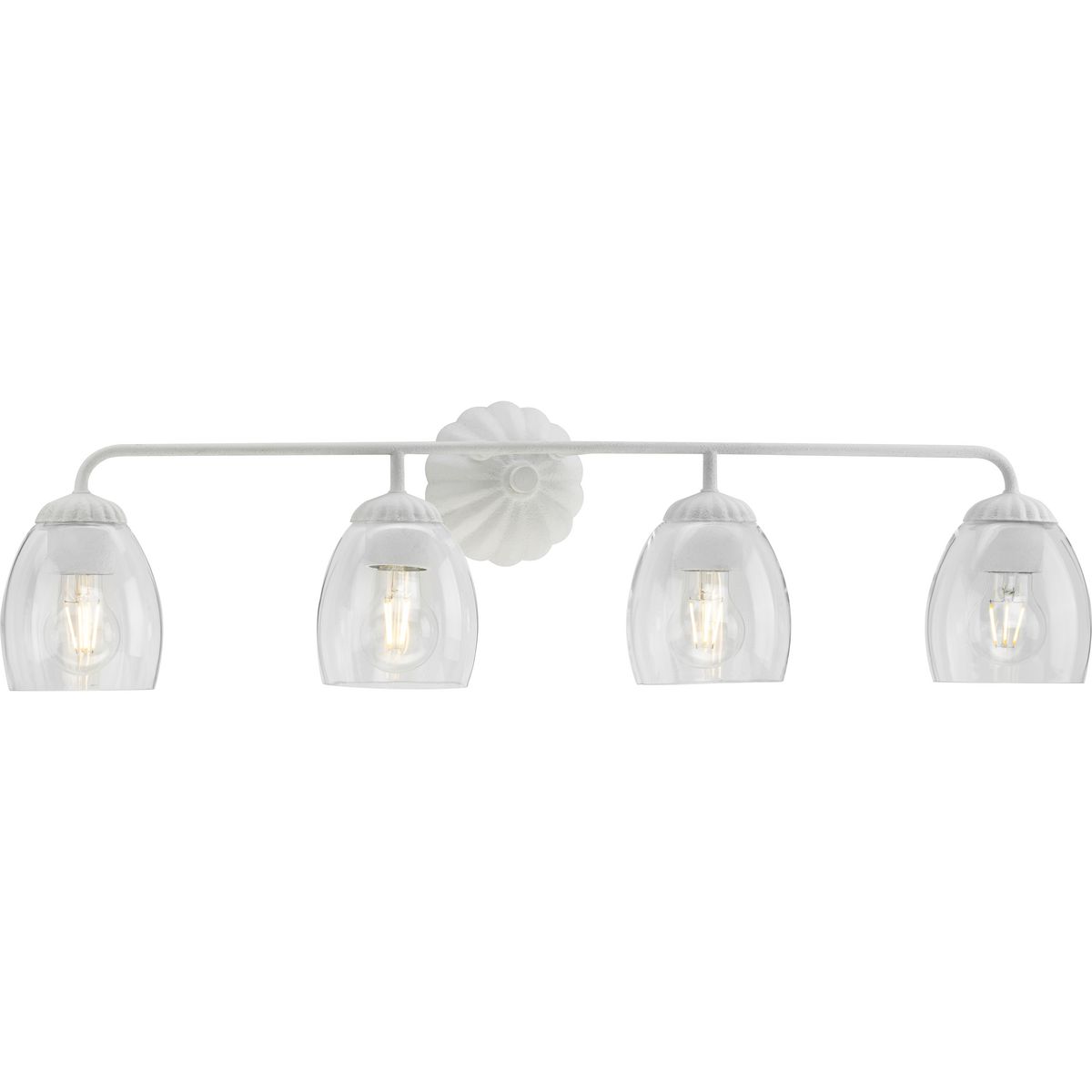 Quillan Collection Four-Light White Plaster Transitional Bath & Vanity Light (P300491-197)