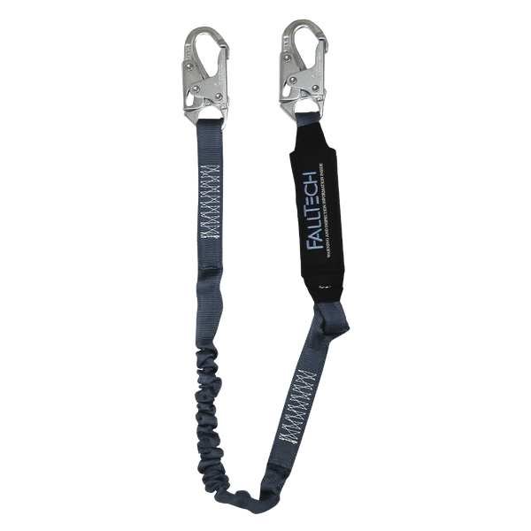 4½' to 6' ViewPack® Elastic Energy Absorbing Lanyard, Single-leg with Steel Snap Hooks