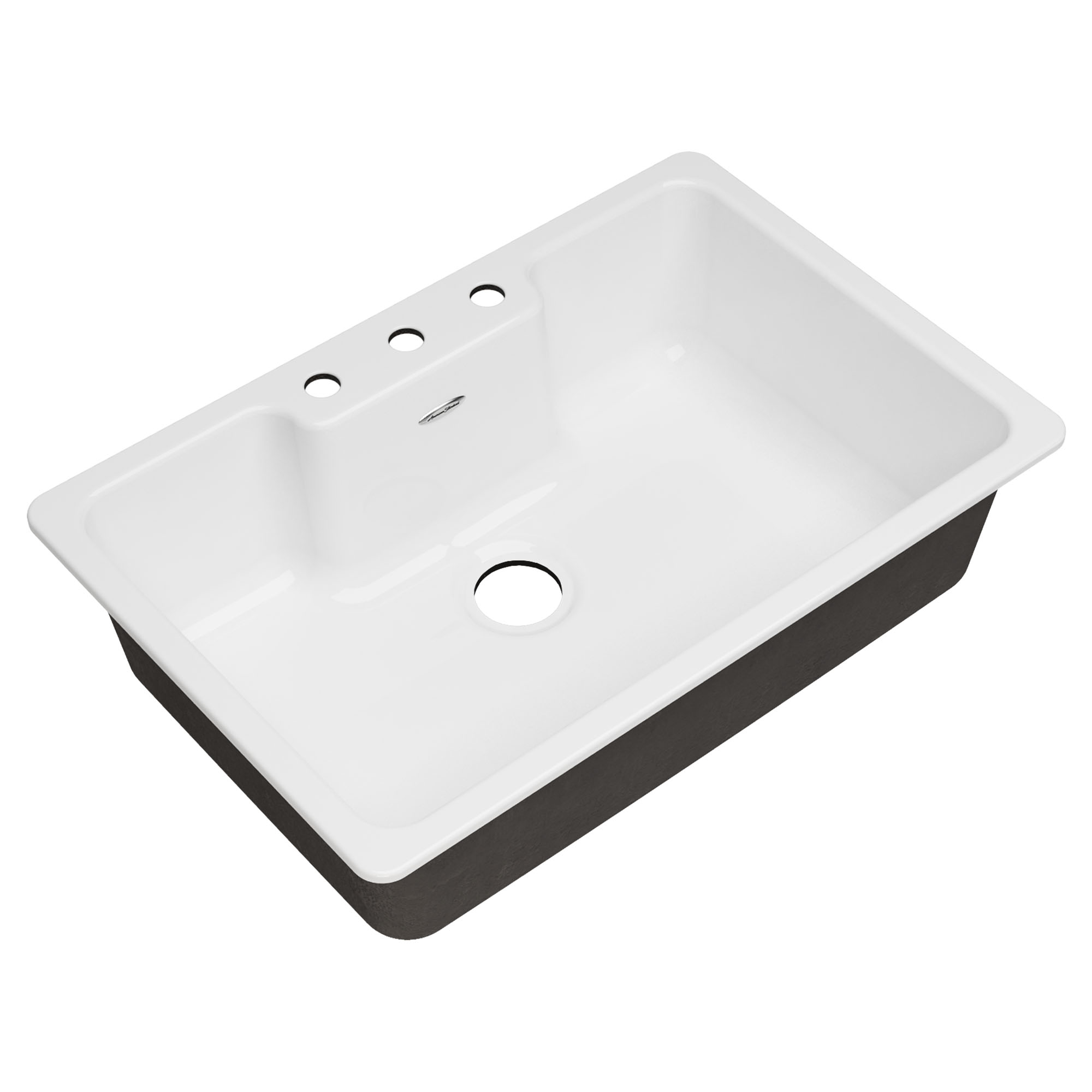 Quince® 33 x 22-Inch Cast Iron 3-Hole Drop-In Single-Bowl Kitchen Sink