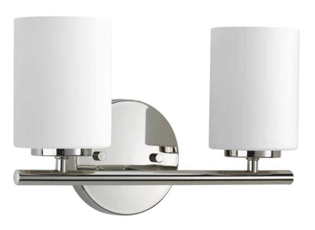 Replay 2 Light 13" Wide Bathroom Vanity Light with Etched Glass Shades