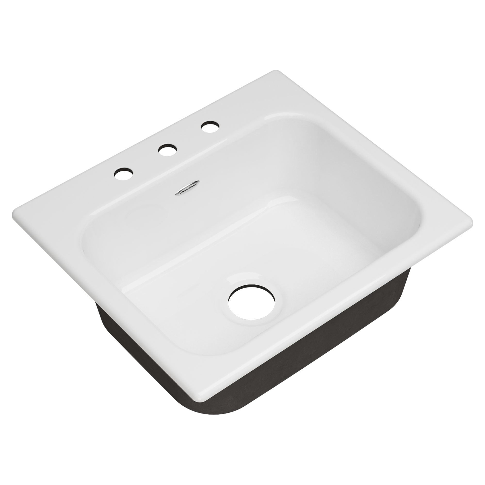 Quince® 25 x 22-Inch Cast Iron 3-Hole Drop-In Single-Bowl Kitchen Sink
