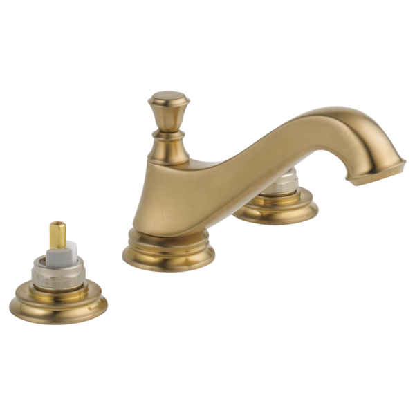 Delta Cassidy™: Two Handle Widespread Bathroom Faucet - Low Arc Spout - Less Handles