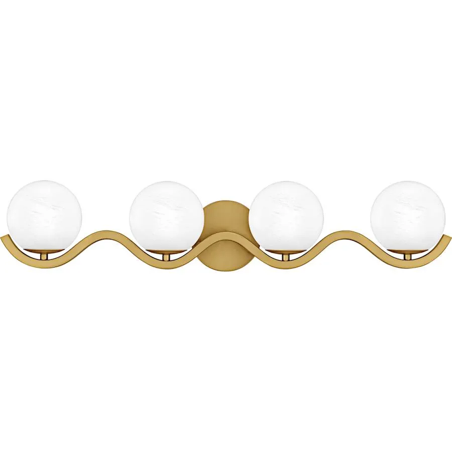 Spherical 4 Light 31" Wide Vanity Light with Cloud Glass Shades