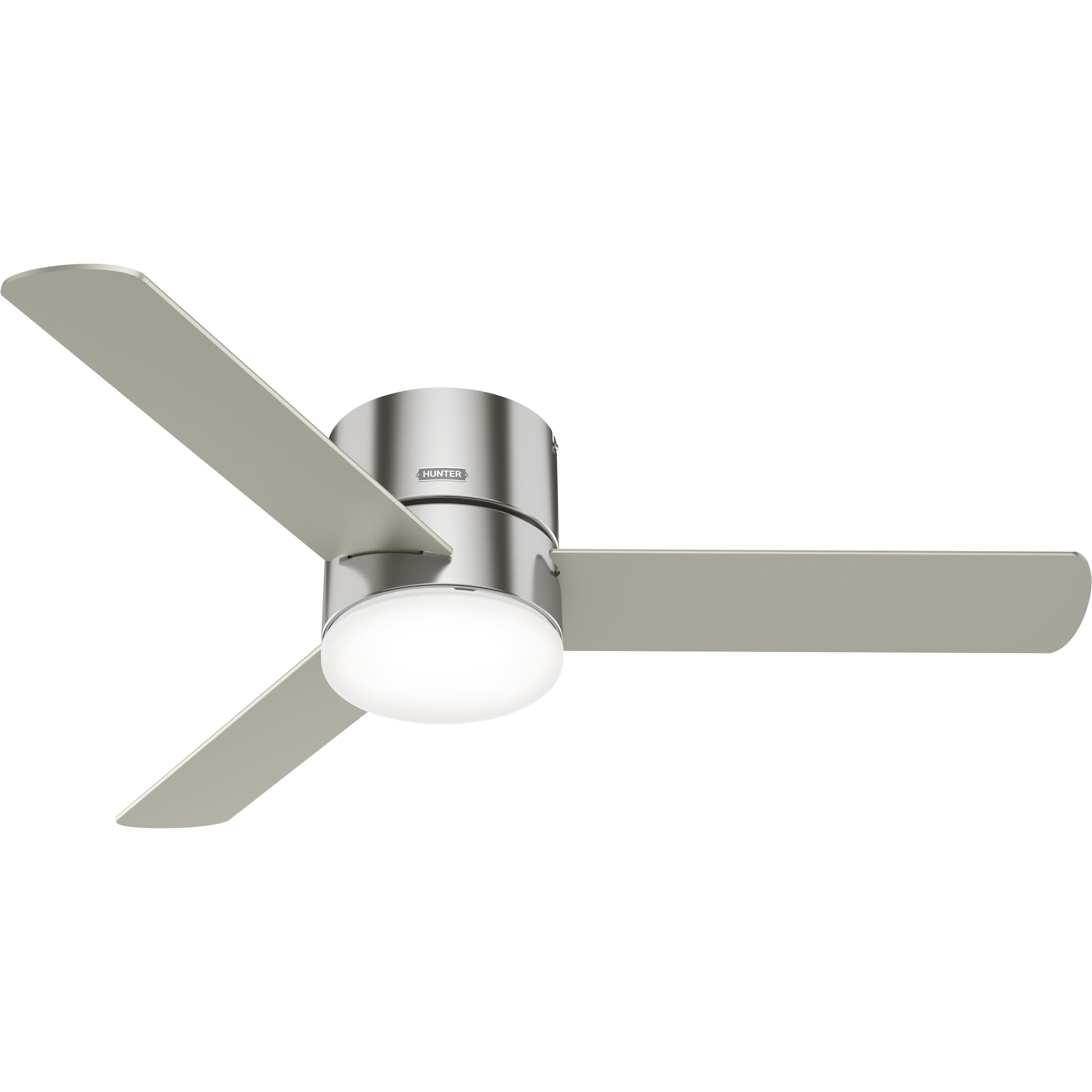 52 inch Minimus Brushed Nickel Low Profile Ceiling Fan with LED Light Kit and Handheld Remote