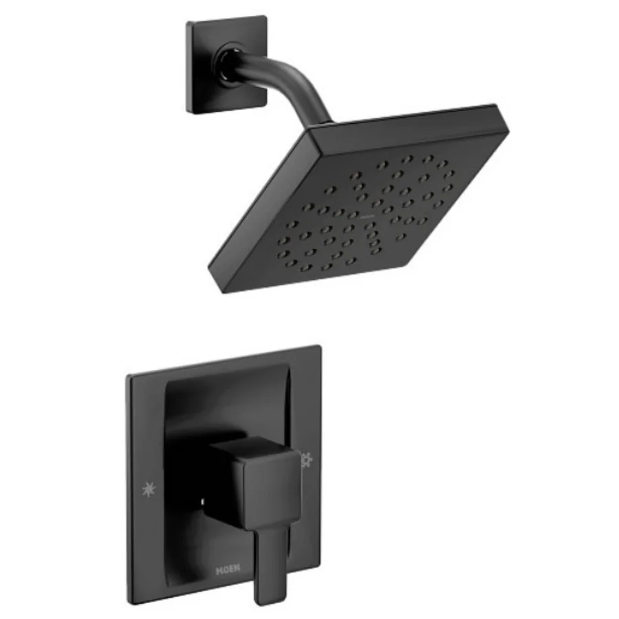 Single Handle Posi-Temp Pressure Balanced Shower Trim with Rain Shower Head from the 90 Degree Collection - Less Valve