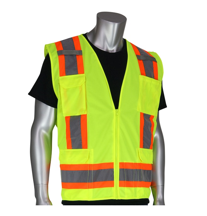 Yellow Class 2 Two-Tone Surveyor Safety Vest *w/ Lvl 5 Logo*