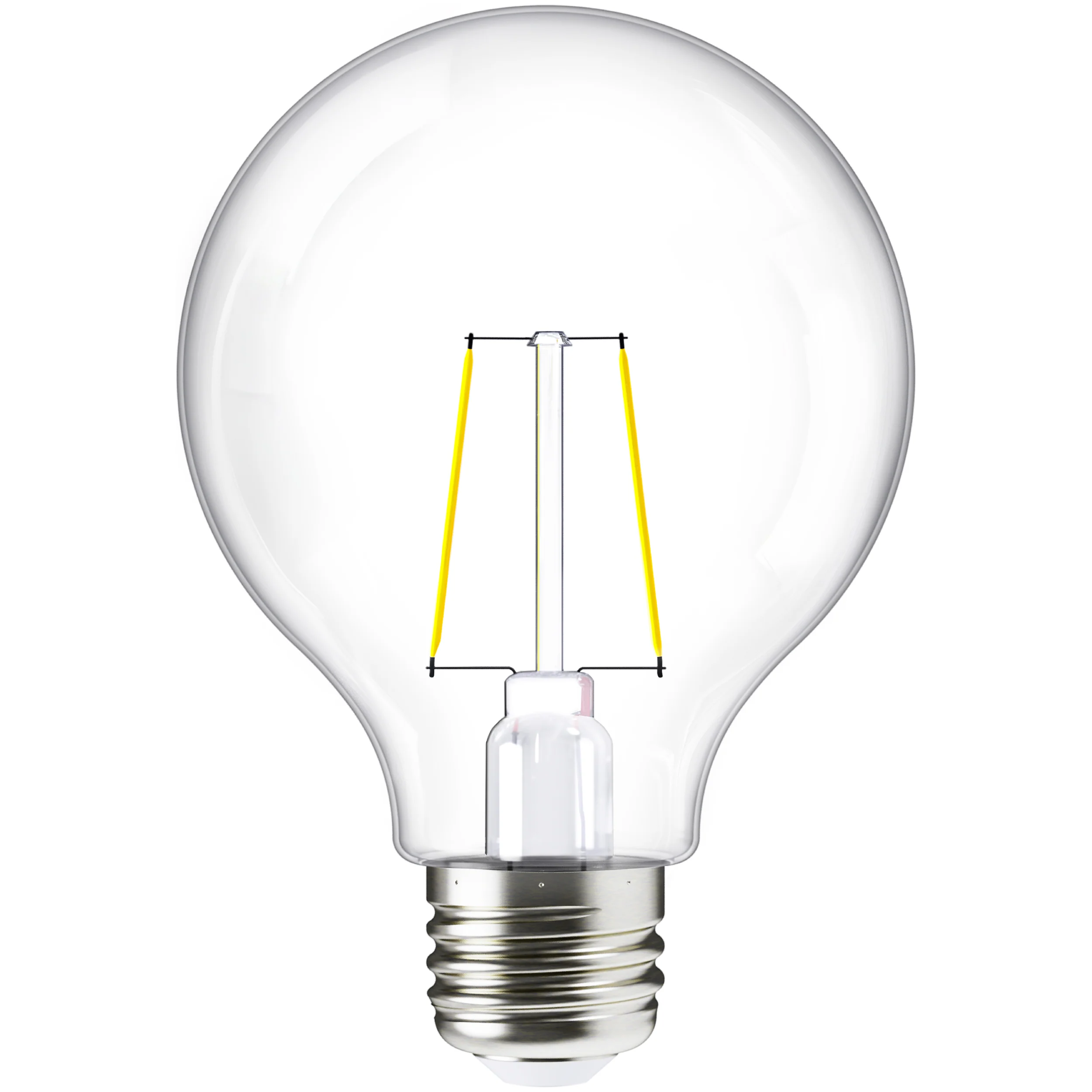Sunco G25 Globe Light Bulbs LED Edison Vanity Light Bulbs, CRI90 3000K Warm White, Dimmable, 5W=60W, Clear Vintage Filament Globe, 500 Lumens, E26 Base Indoor Outdoor Clear UL