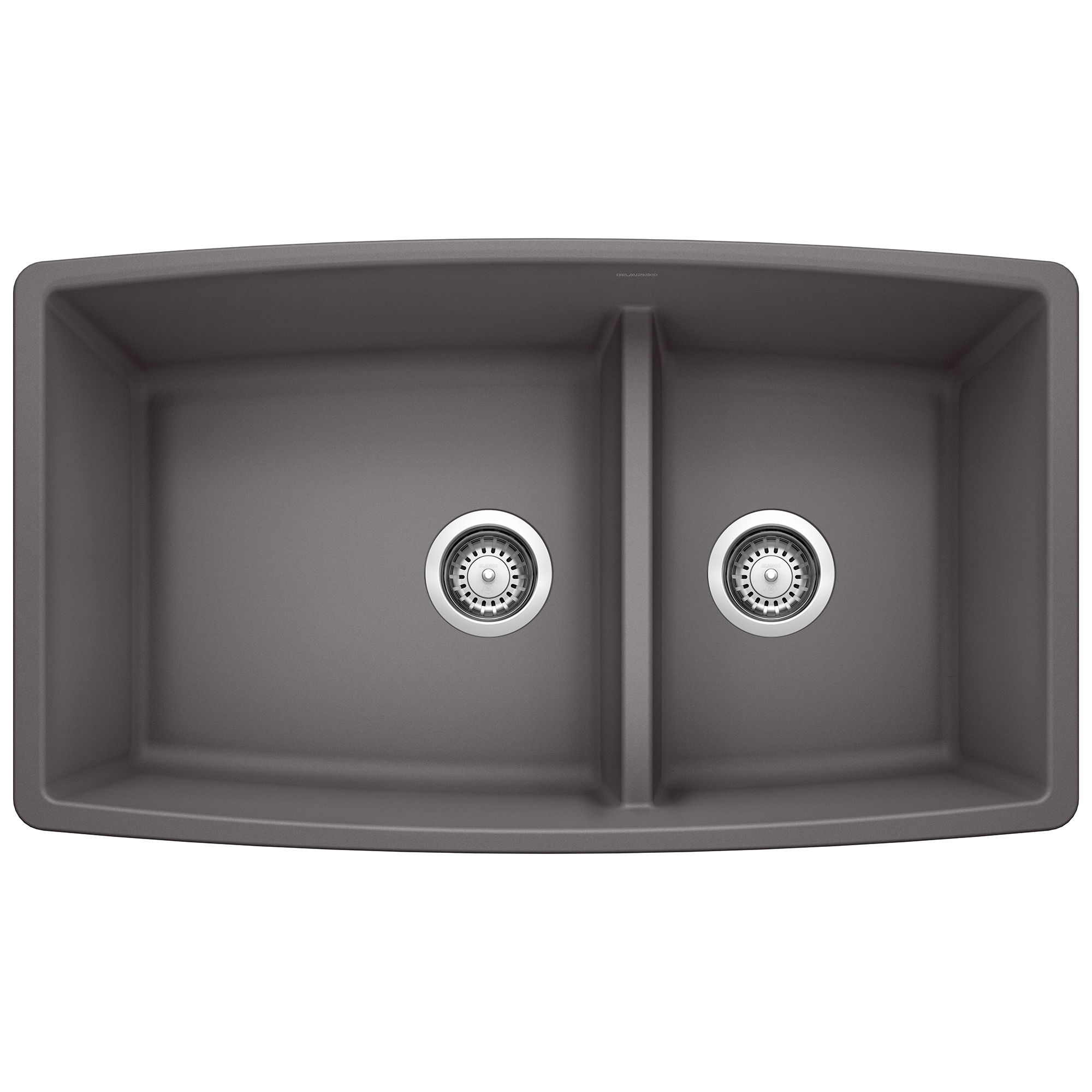 Performa SILGRANIT 33" 60/40 Double Bowl Undermount Kitchen Sink with Low Divide - Cinder