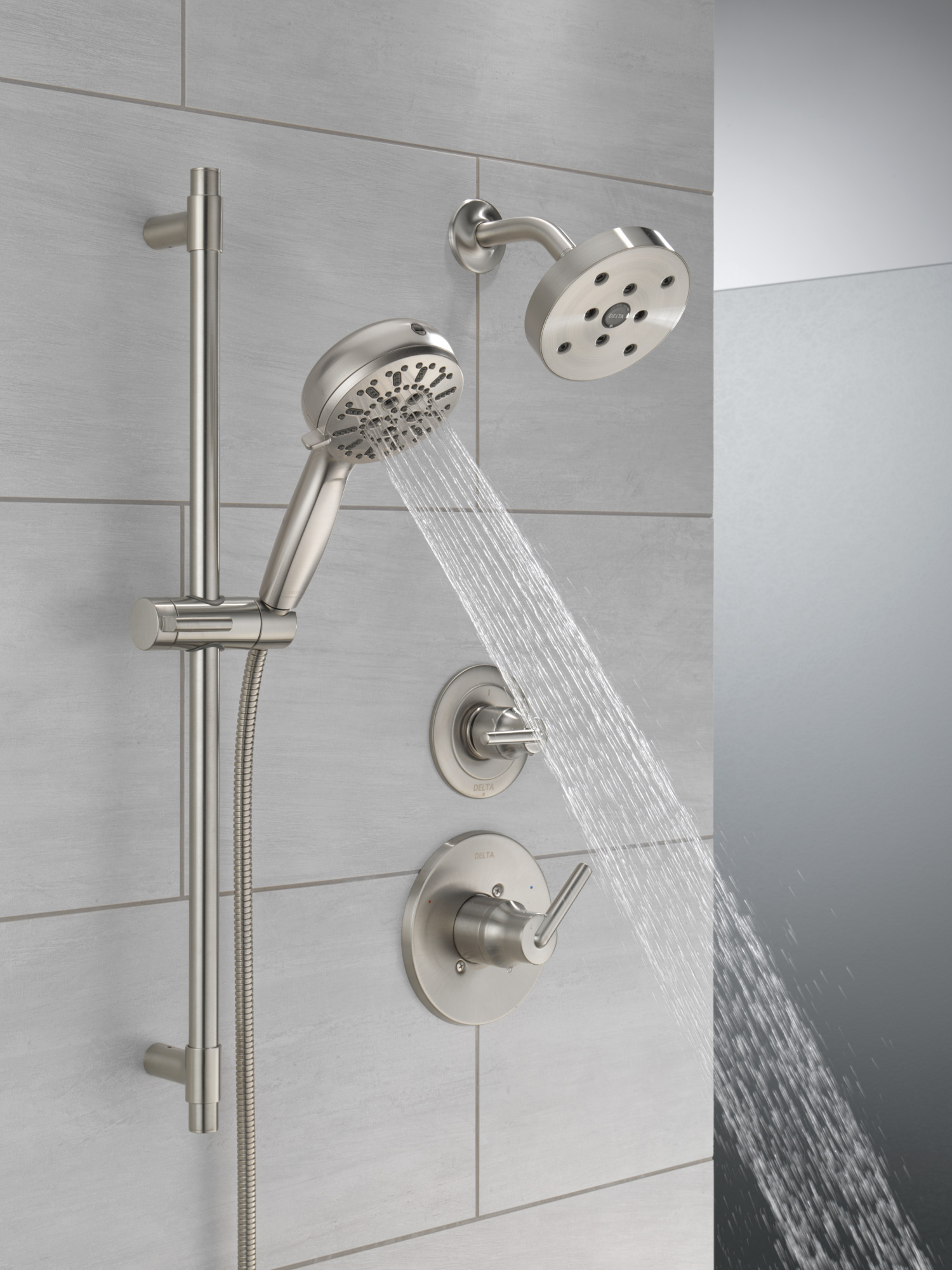 Delta Universal Showering Components: 7-Setting Slide Bar Hand Shower with Cleaning Spray