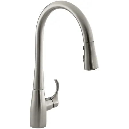 Simplice Pull-down kitchen sink faucet with three-function sprayhead